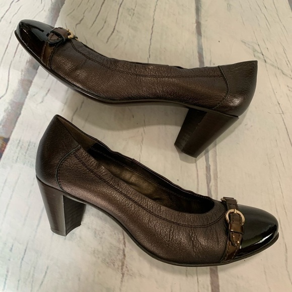 ATTILIO GIUSTI LEOMBRUNI Metallic Brown Pumps - Picture 2 of 10